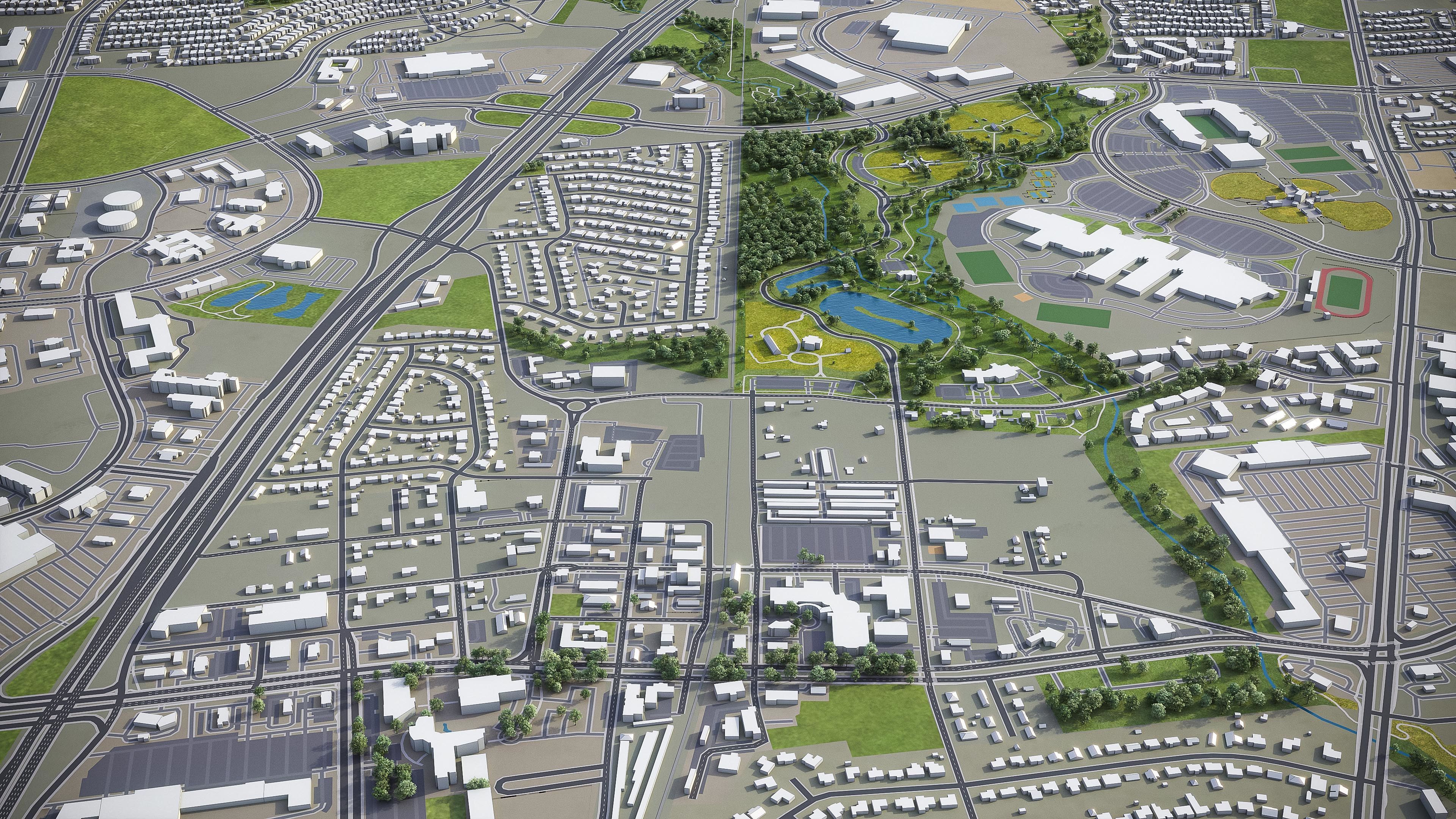 Allen - City 3D Model Low-poly 3D model_5