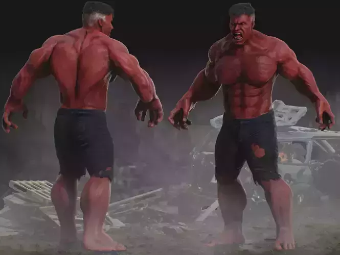 Red Hulk Low-poly 3D model Red Hulk Low-poly 3D model