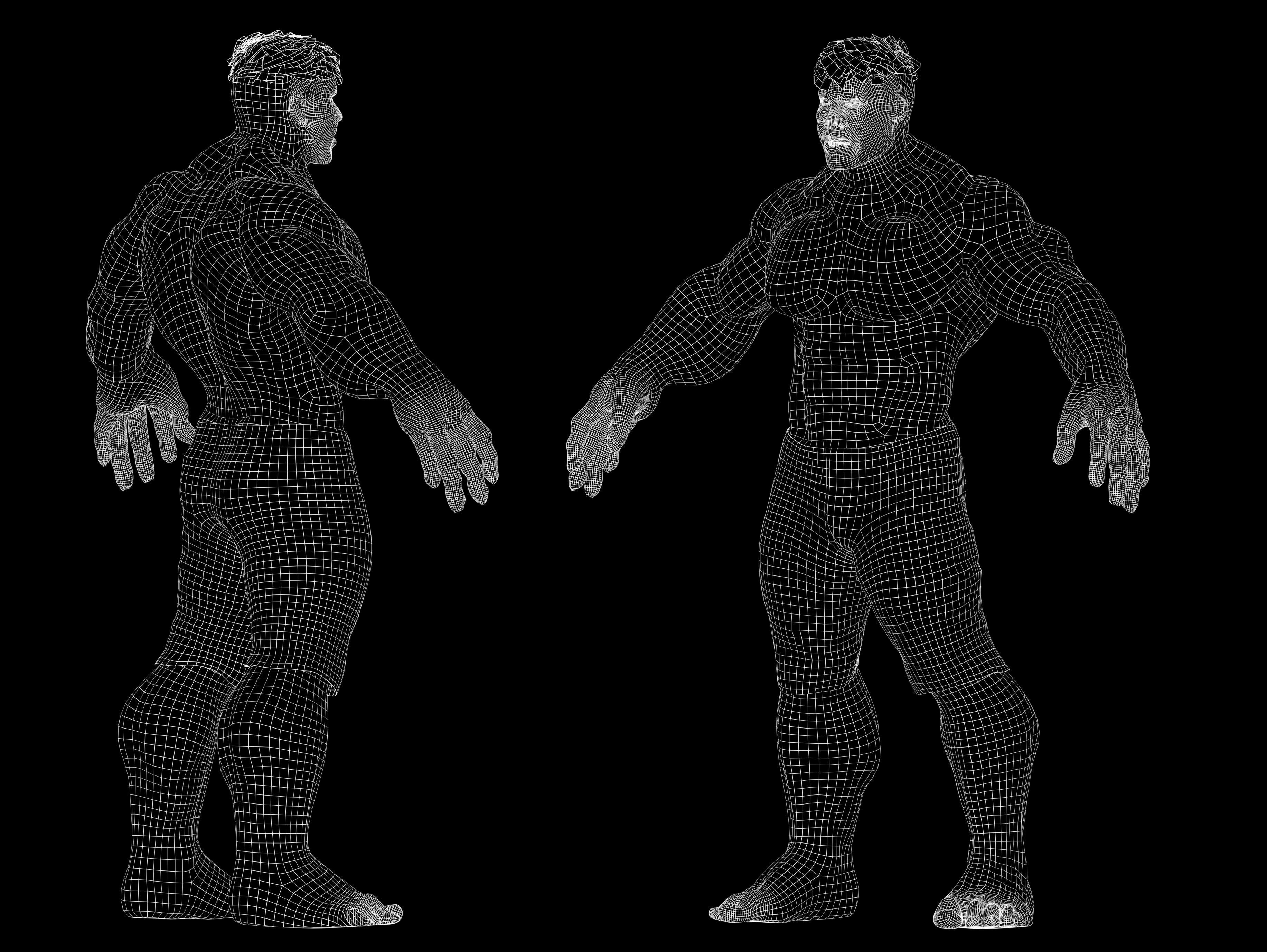 Red Hulk Low-poly 3D model_16