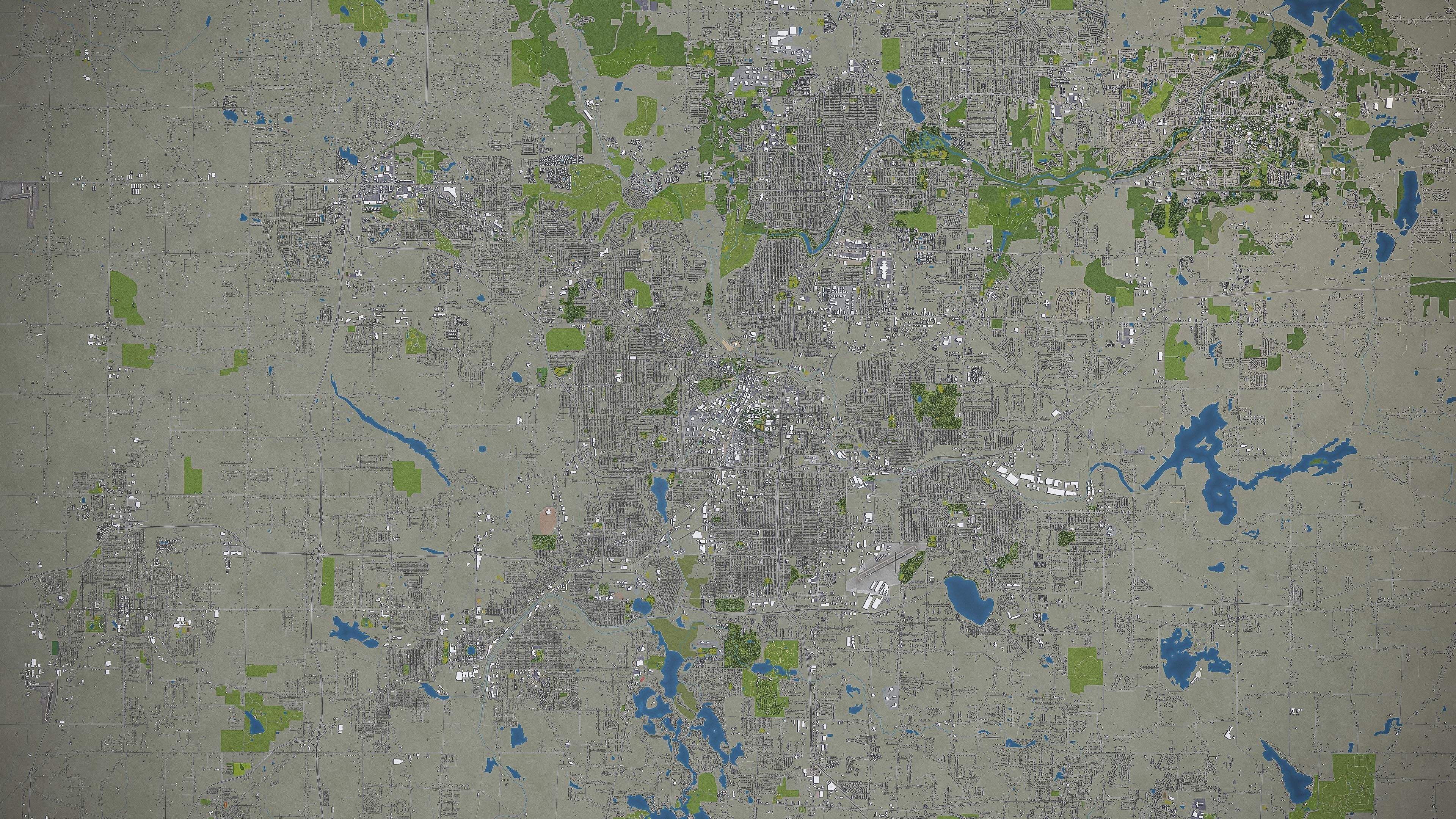 Akron  - City 3D Model Low-poly 3D model_7