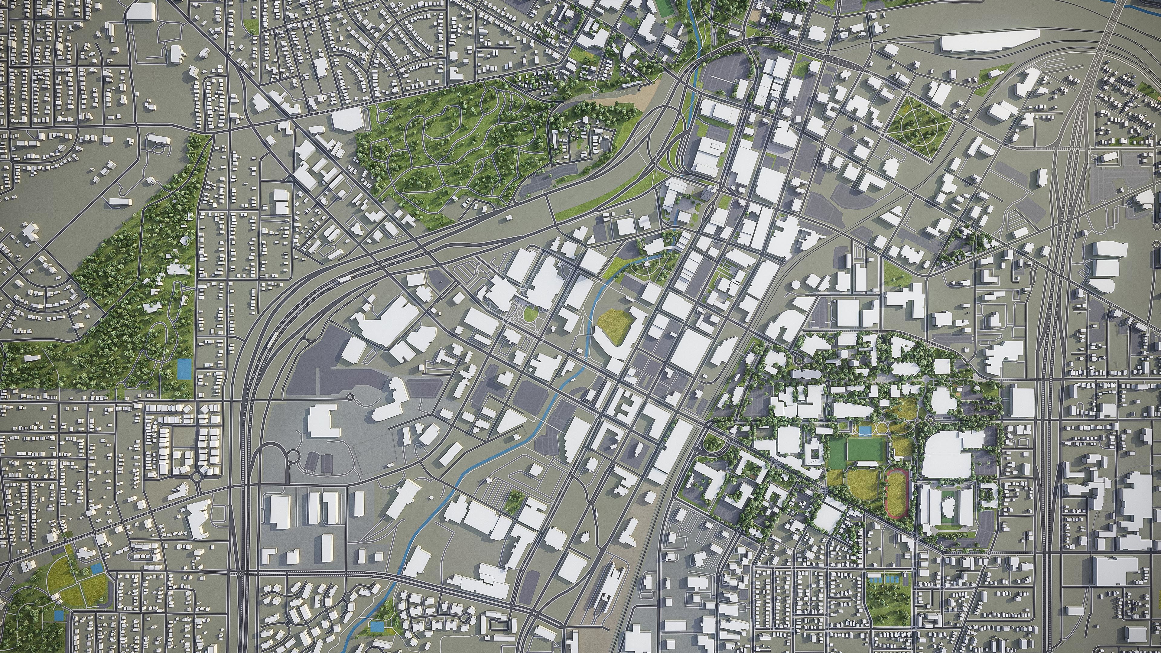 Akron  - City 3D Model Low-poly 3D model_5