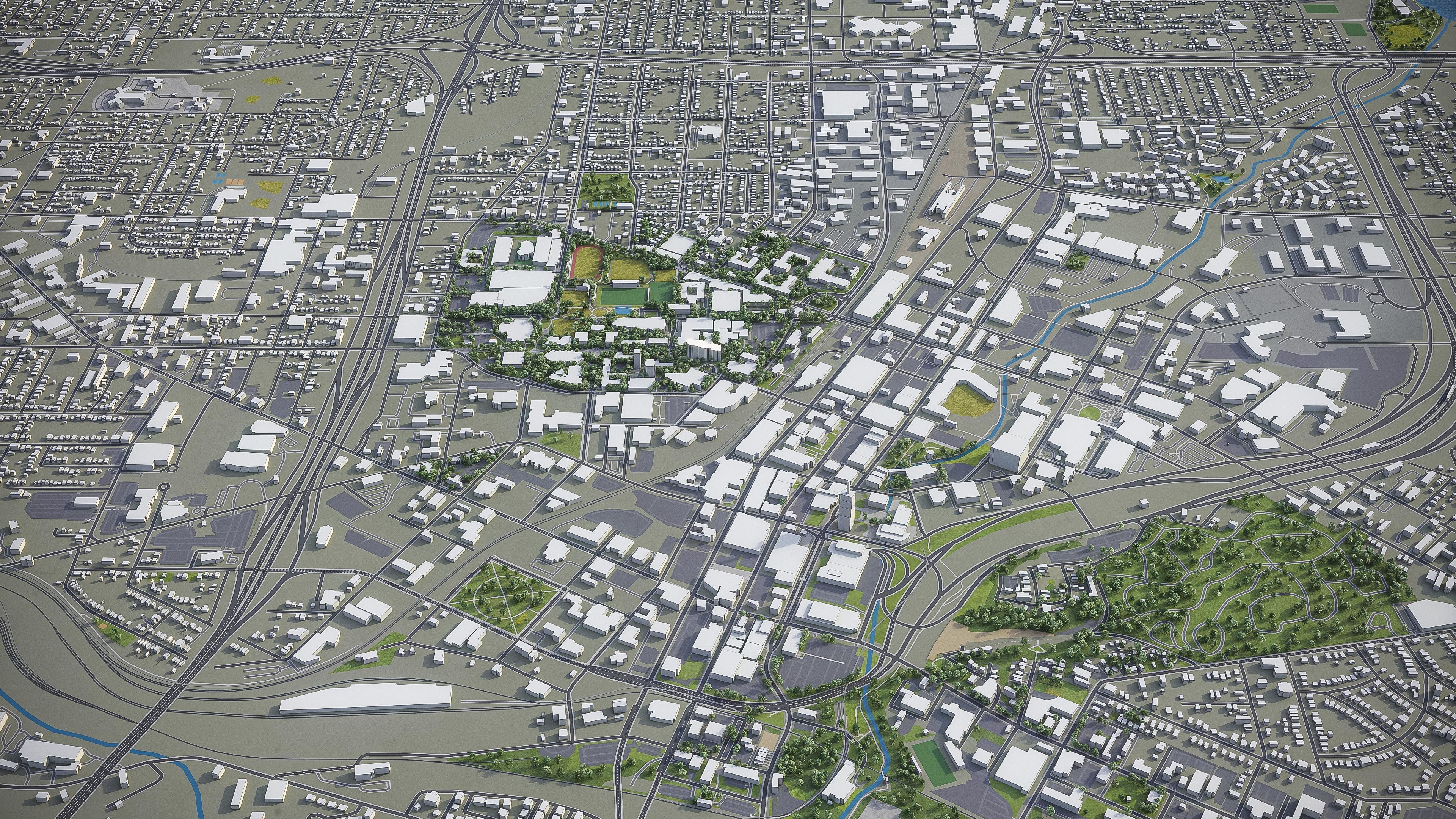 Akron  - City 3D Model Low-poly 3D model_3