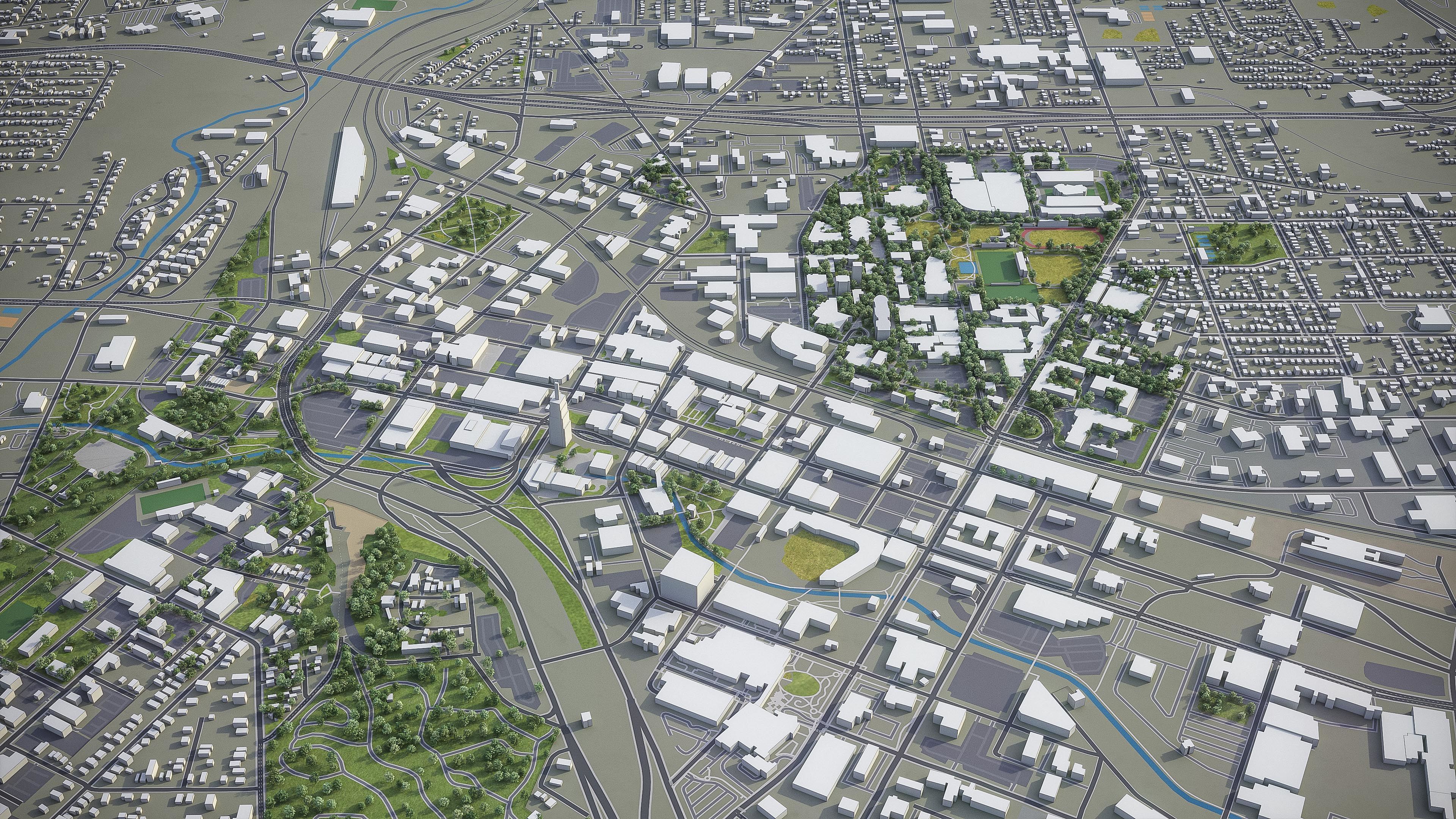 Akron  - City 3D Model Low-poly 3D model_2