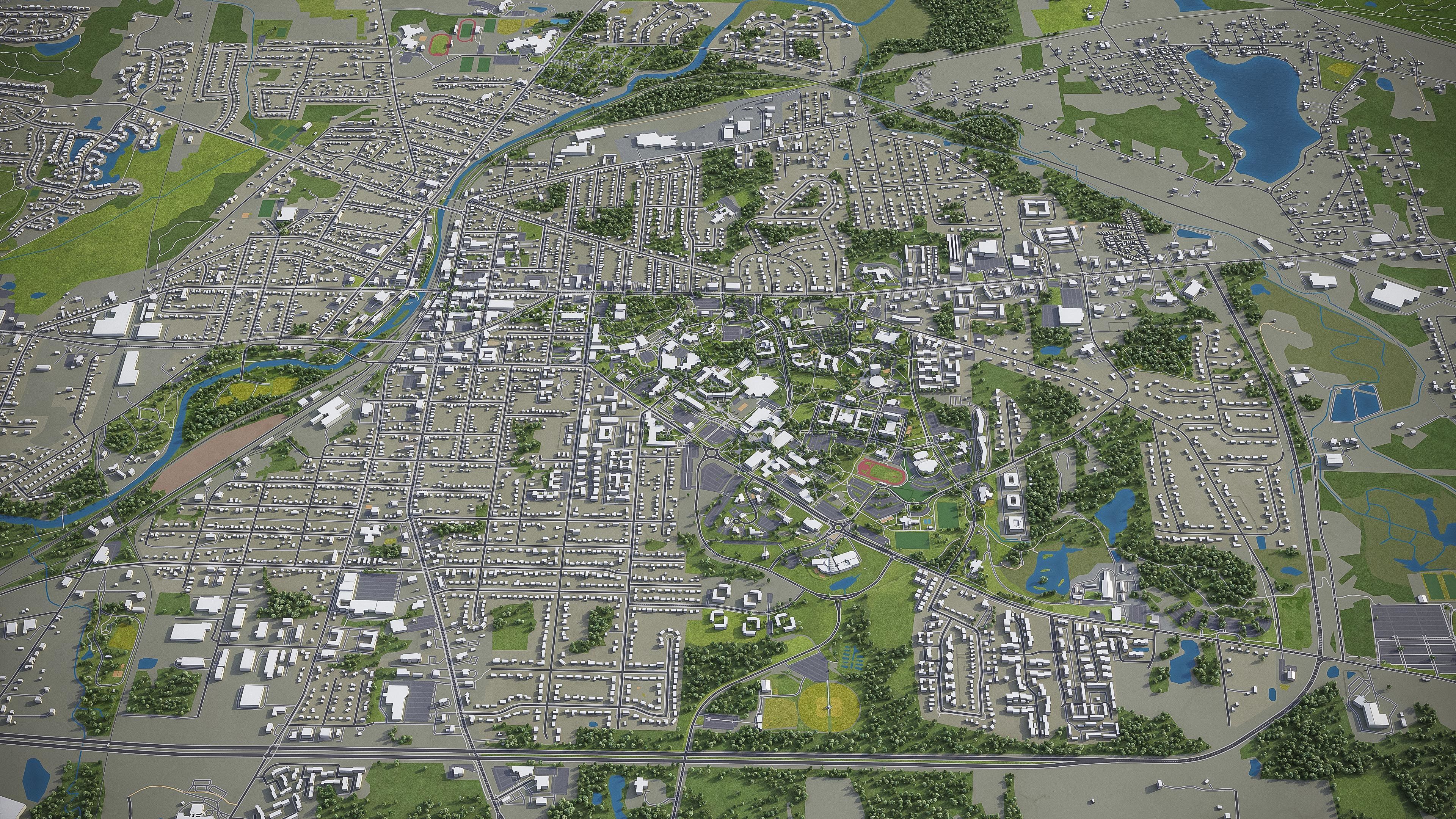 Akron  - City 3D Model Low-poly 3D model_8