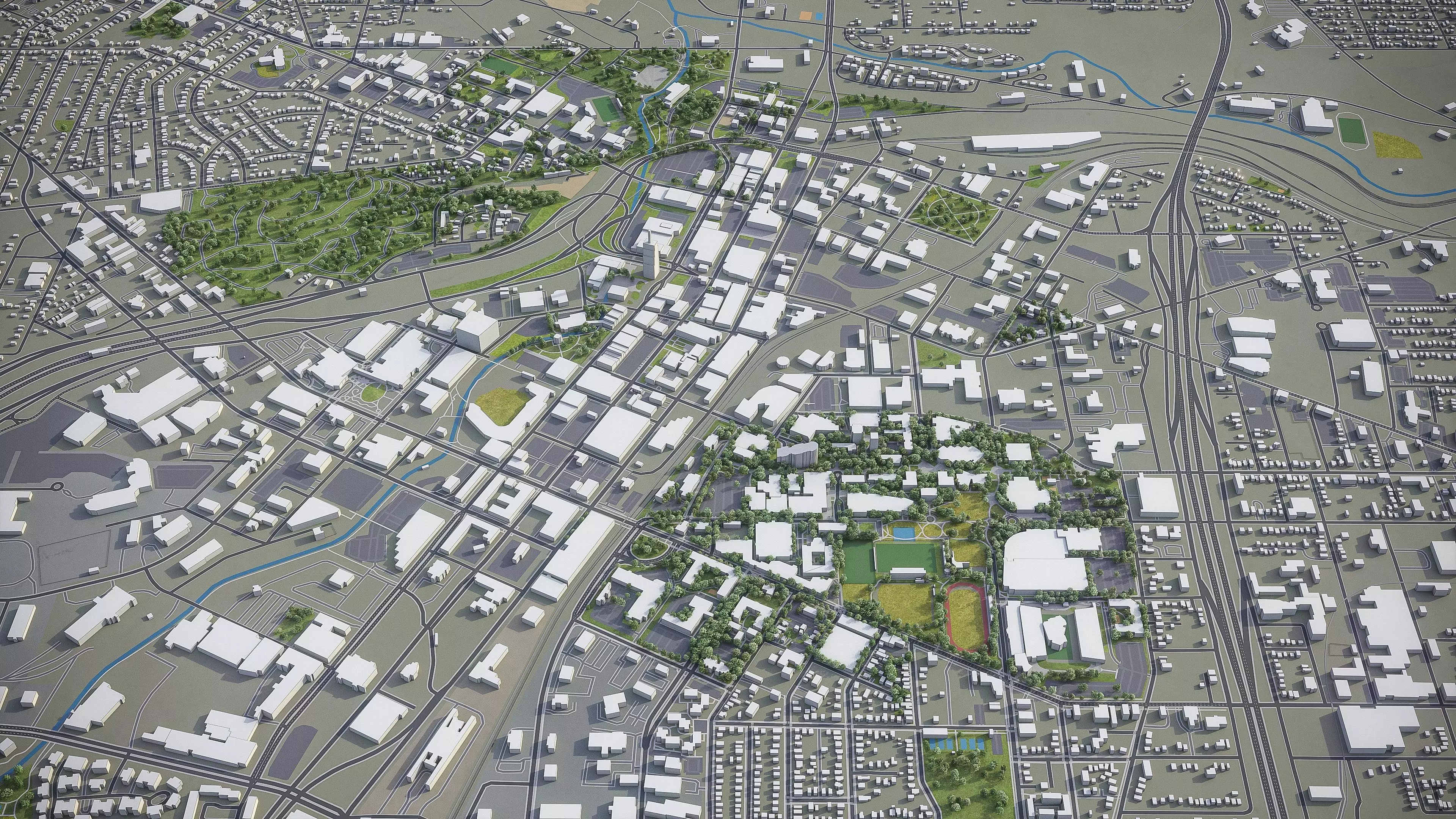 Akron  - City 3D Model Low-poly 3D model_0