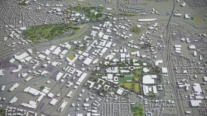 Akron  - City 3D Model
