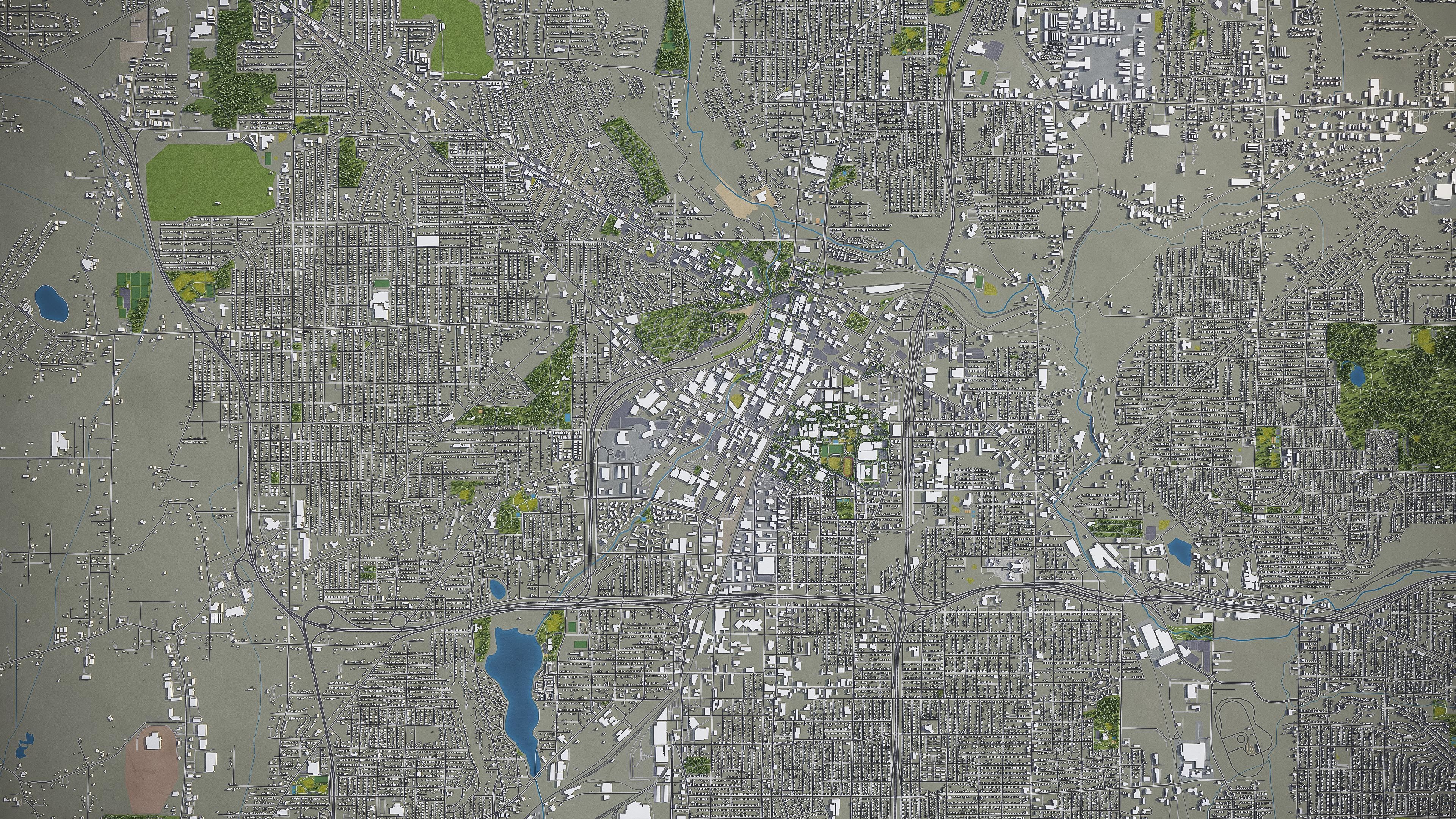 Akron  - City 3D Model Low-poly 3D model_6