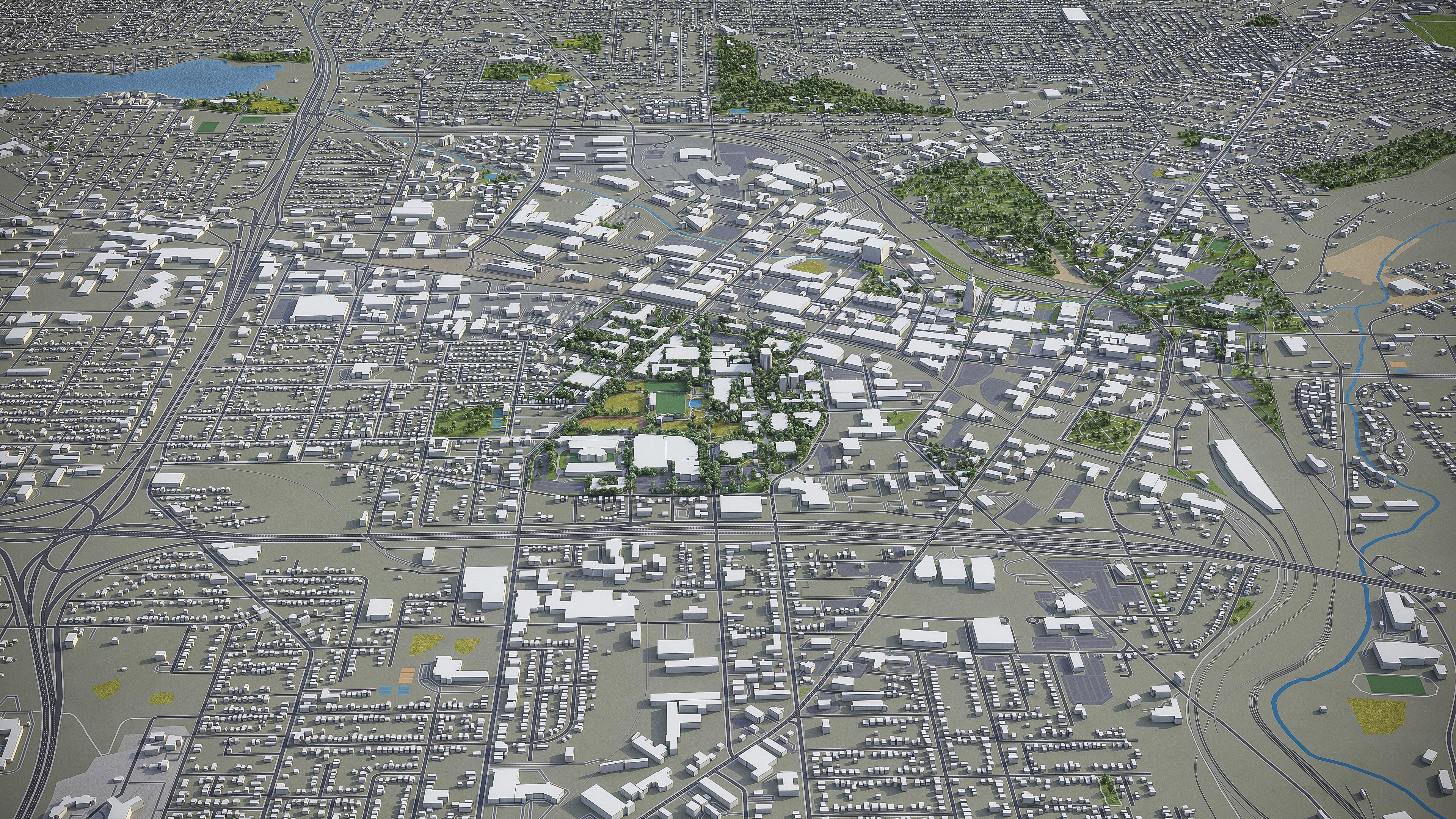 Akron  - City 3D Model Low-poly 3D model_4