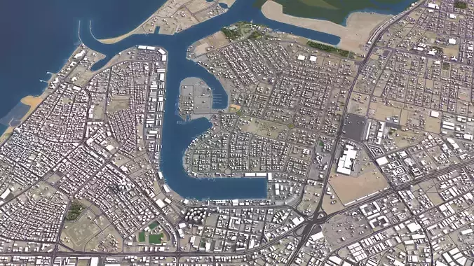 Ajman - City 3D Model Low-poly 3D model