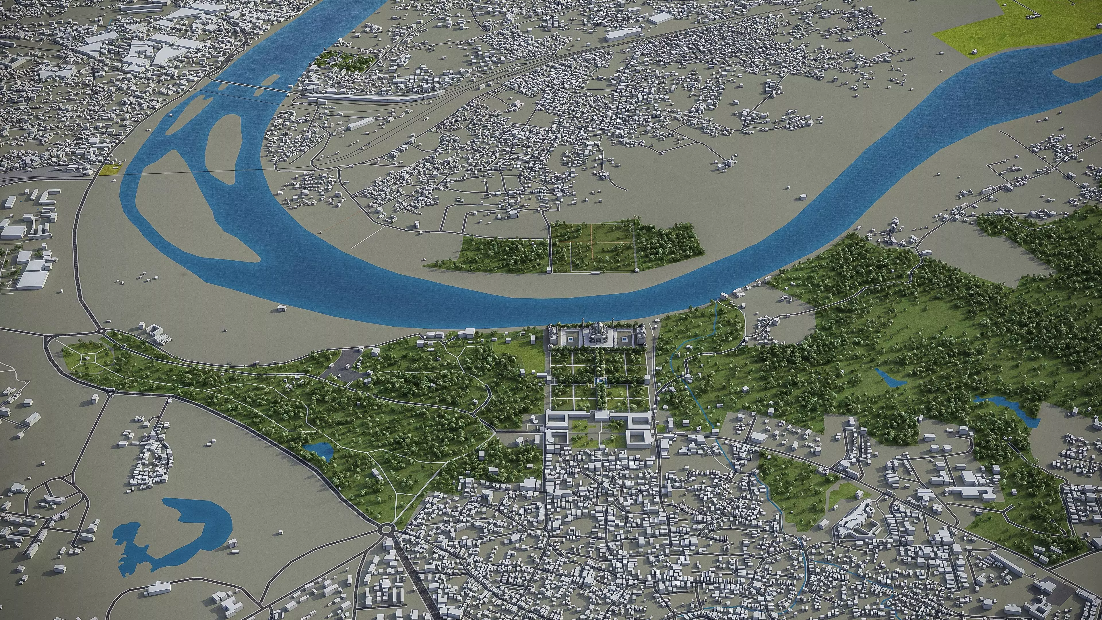 Agra - City 3D Model Low-poly 3D model_0