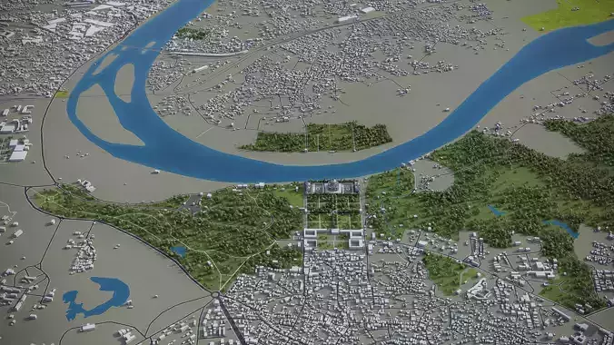 Agra - City 3D Model Low-poly 3D model