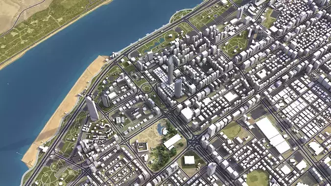 Abu Dhabi - City 3D Model Low-poly 3D model