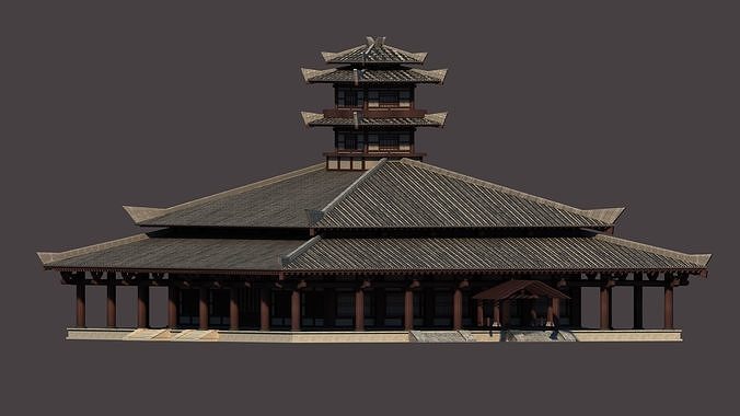 Ancient Chinese architecture 3D model 5