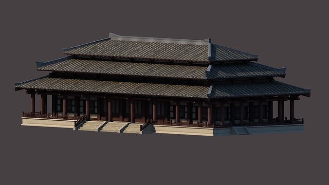 Ancient Chinese architecture 3D model 4