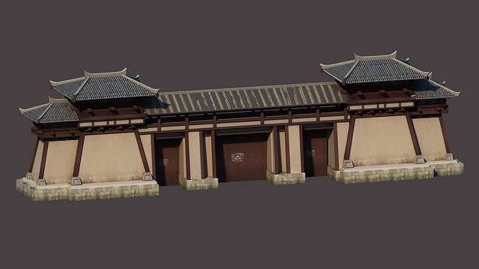 Ancient Chinese architecture 3D model 7