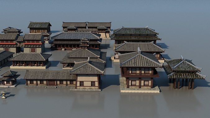 Ancient Chinese architecture 3D model 2