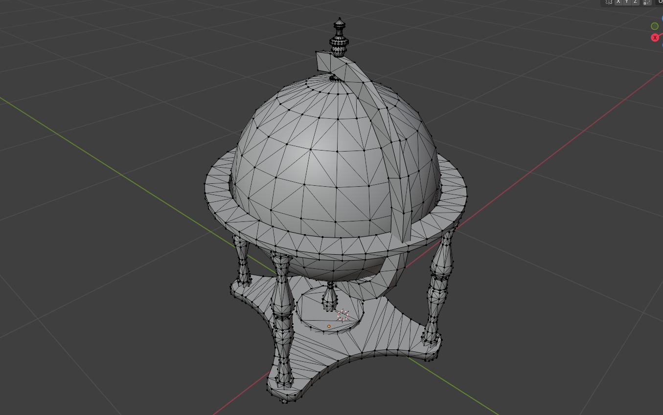 Vintage Globe Low-poly 3D model_4