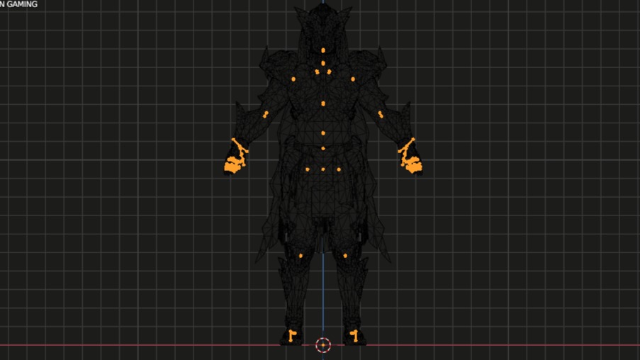 Golden Pharaoh X Suit 6 Star PSK Rigged Low-poly 3D model_17