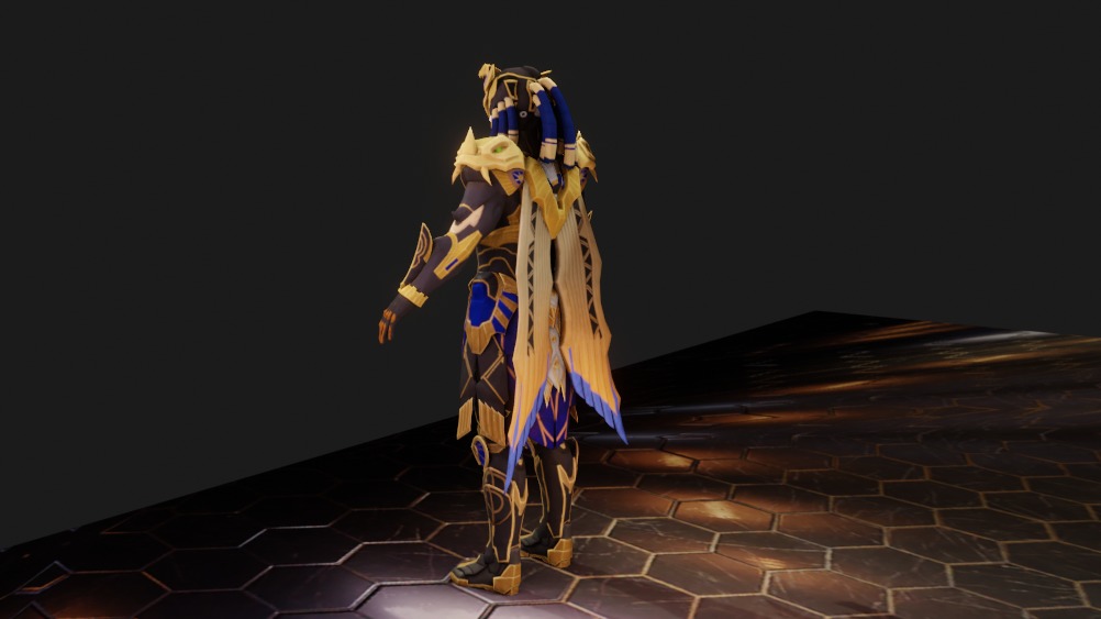 Golden Pharaoh X Suit 6 Star PSK Rigged Low-poly 3D model_5