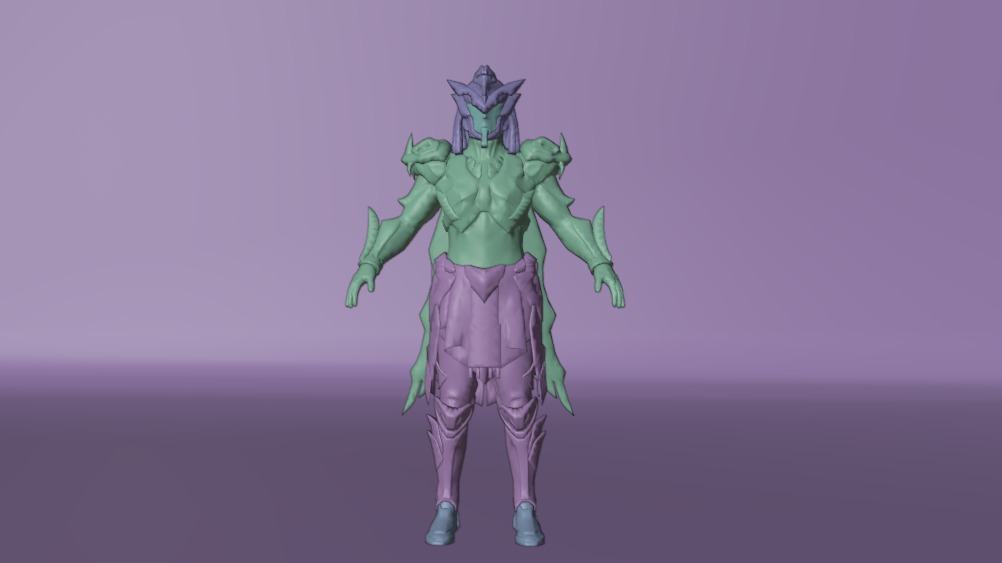 Golden Pharaoh X Suit 6 Star PSK Rigged Low-poly 3D model_15