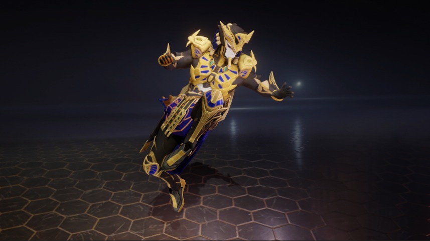 Golden Pharaoh X Suit 6 Star PSK Rigged Low-poly 3D model_11