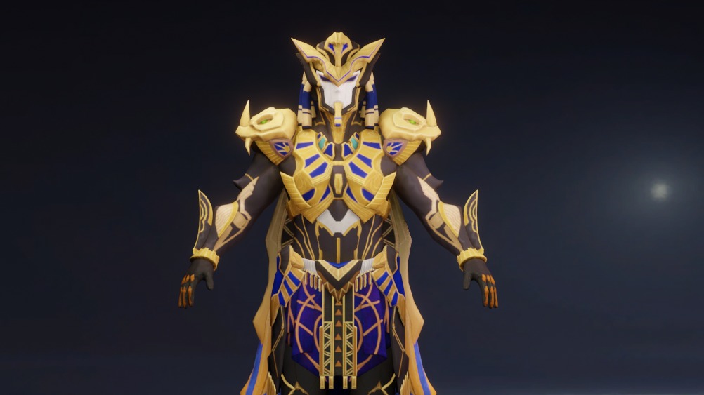 Golden Pharaoh X Suit 6 Star PSK Rigged Low-poly 3D model_9