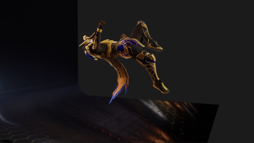 Golden Pharaoh X Suit 6 Star PSK Rigged Low-poly 3D model_14