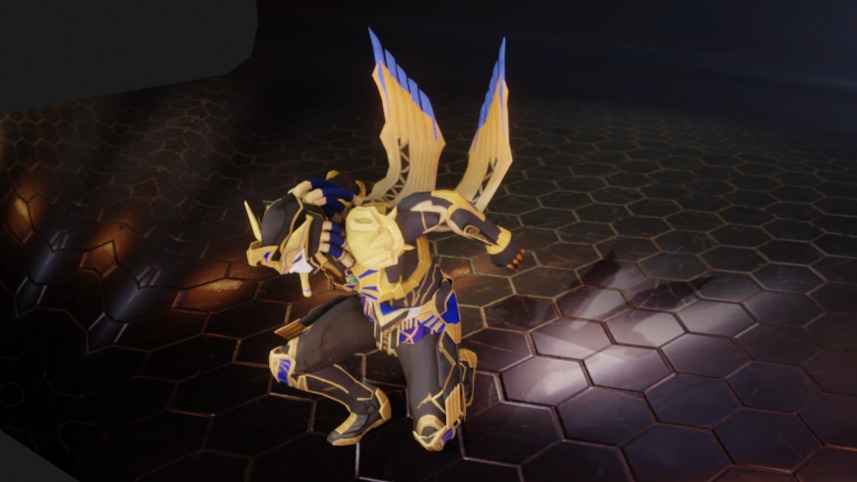 Golden Pharaoh X Suit 6 Star PSK Rigged Low-poly 3D model_13