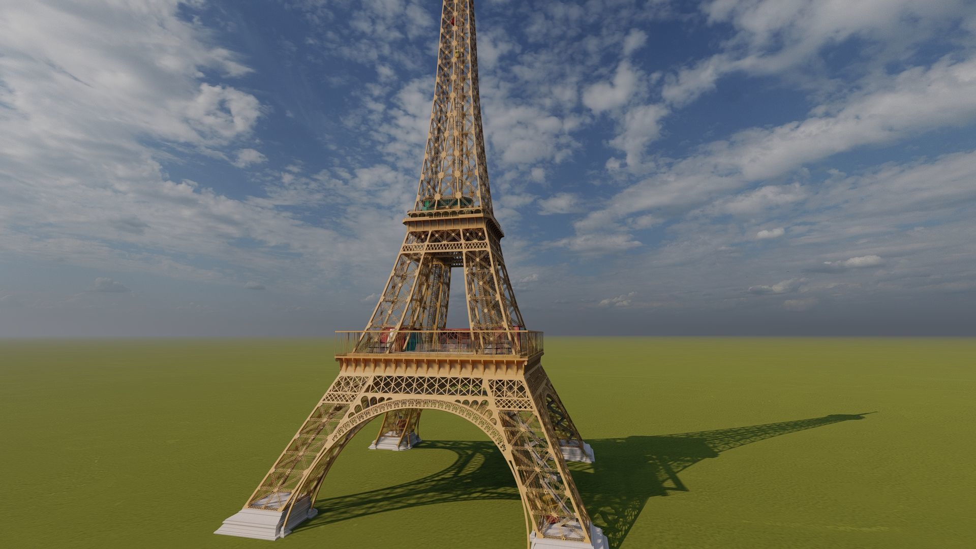 The Eiffel tower with interior 3D model_22