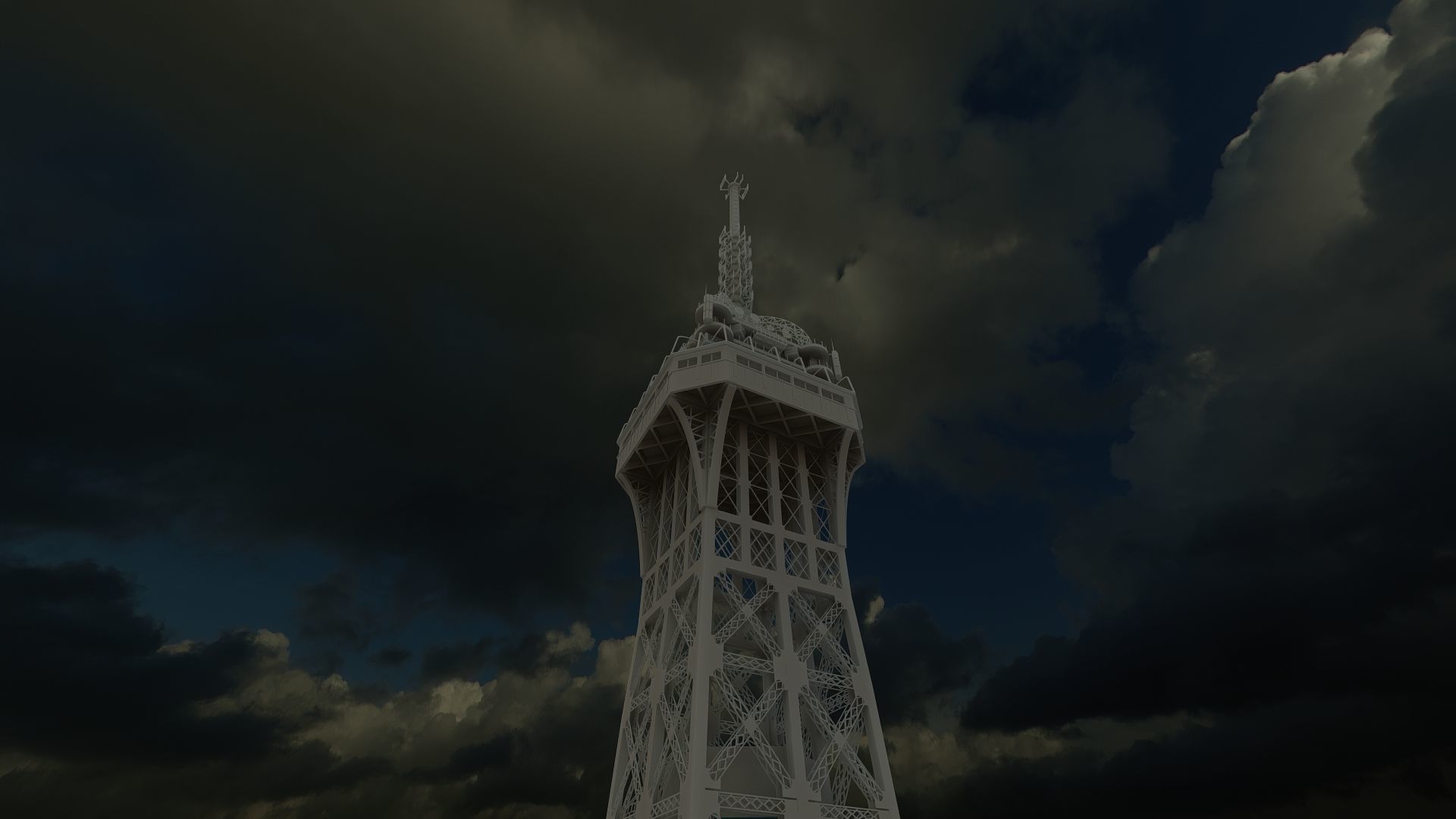 The Eiffel tower with interior 3D model_46