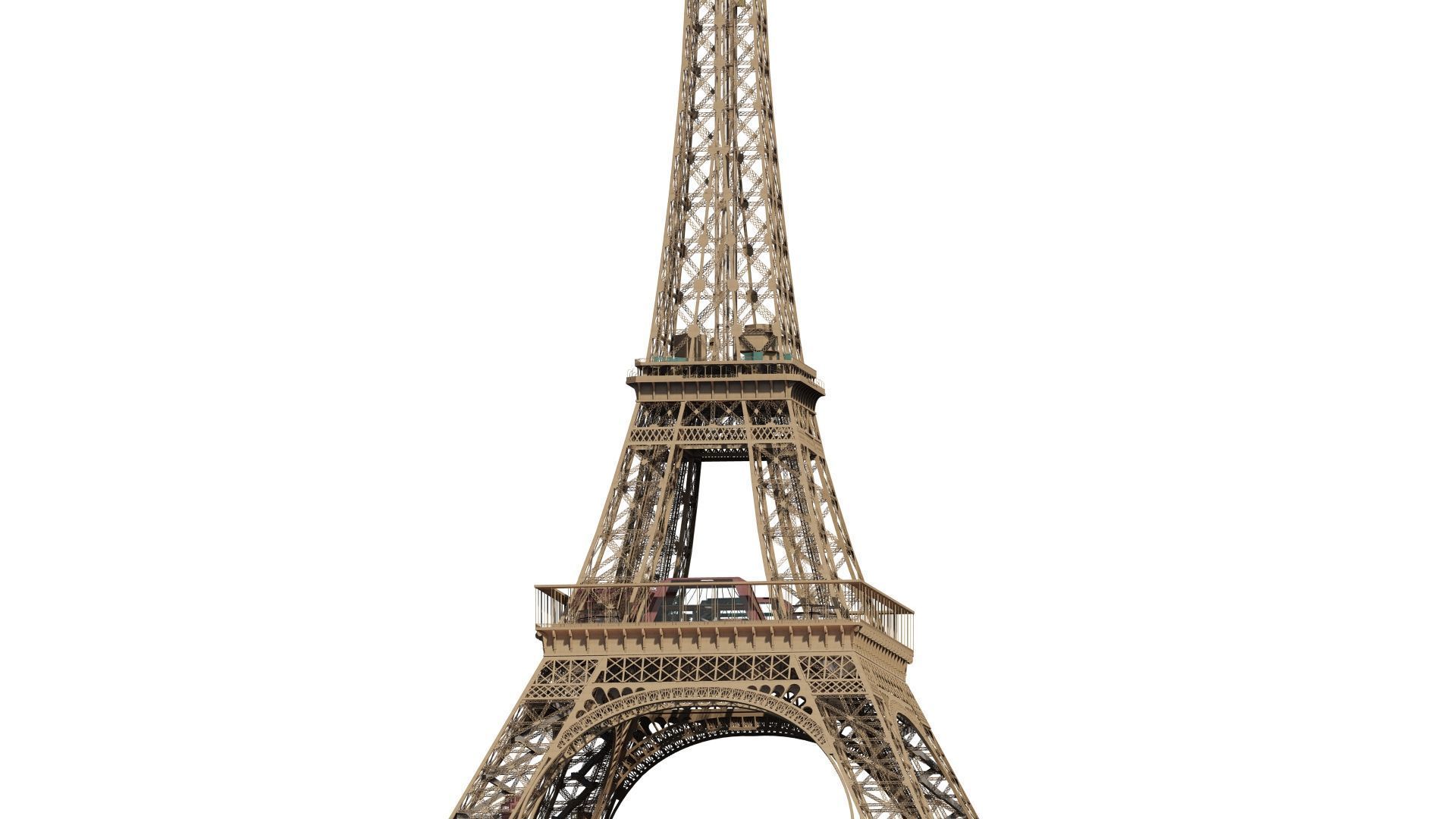 The Eiffel tower with interior 3D model_1