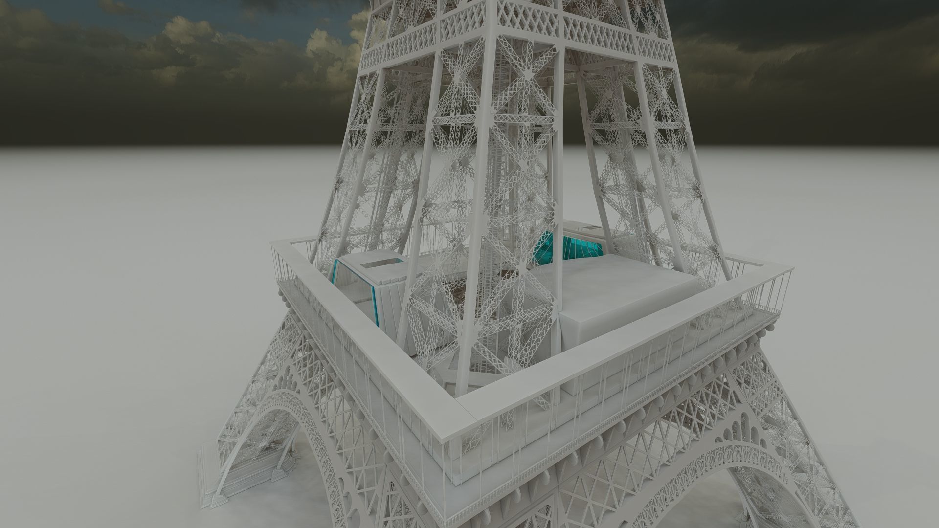 The Eiffel tower with interior 3D model_43