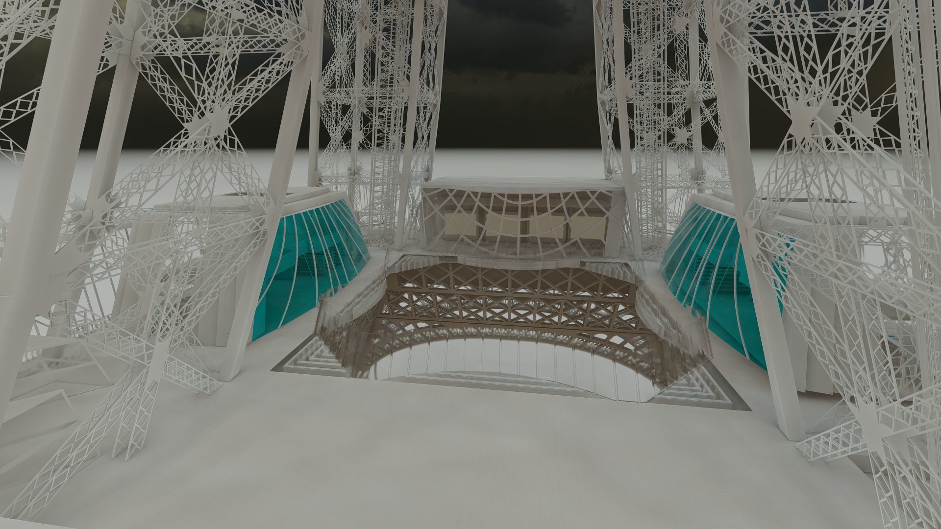 The Eiffel tower with interior 3D model_44