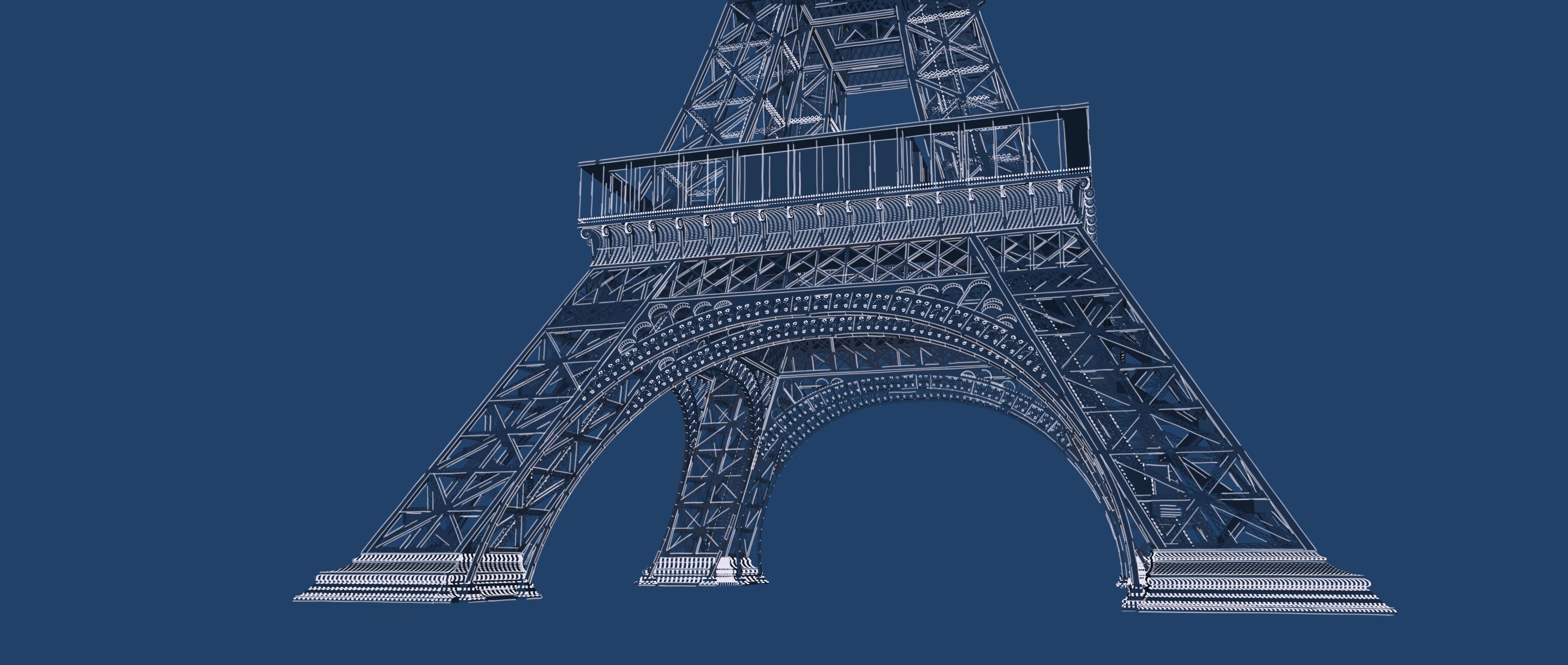 The Eiffel tower with interior 3D model_49