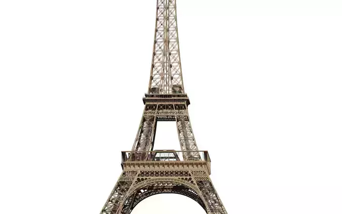 The Eiffel tower with interior 3D model
