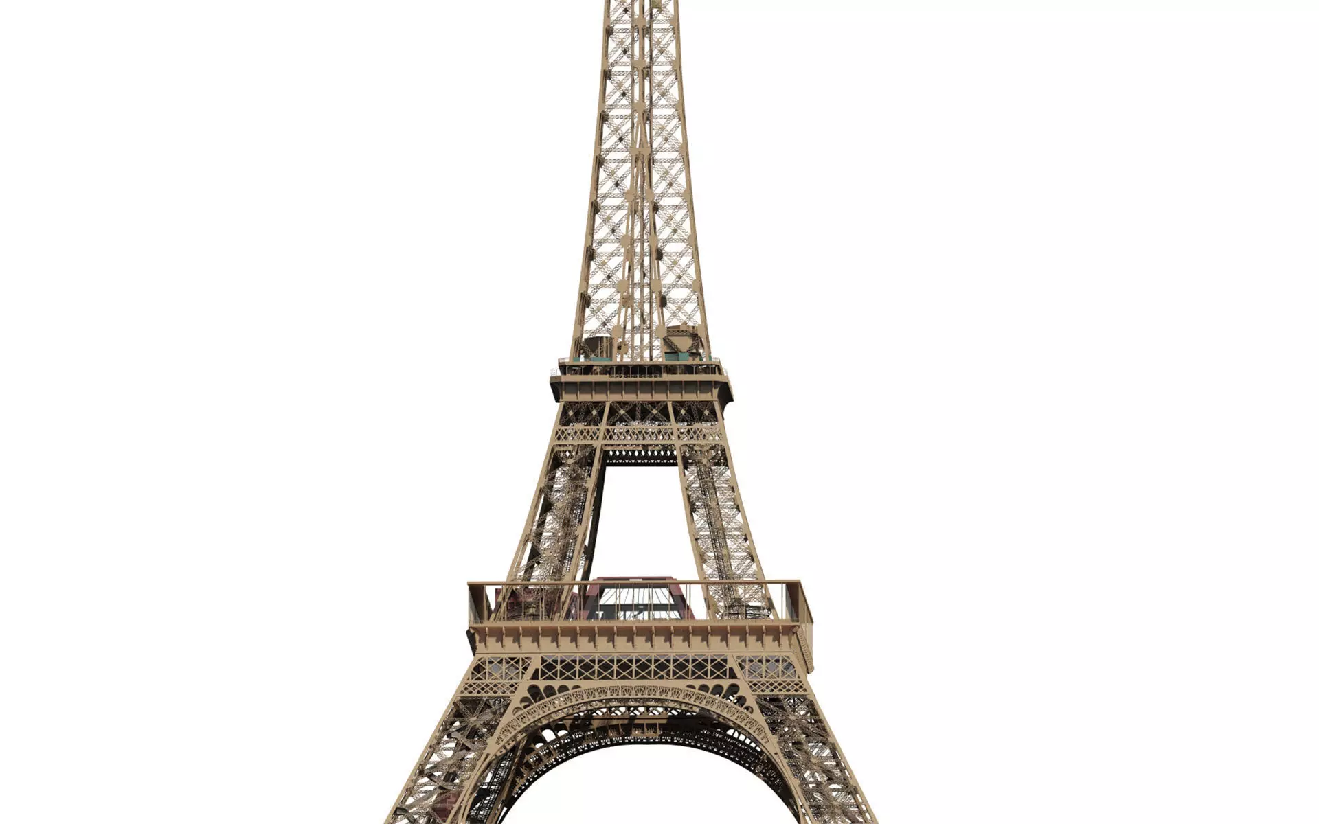 The Eiffel tower with interior 3D model_0