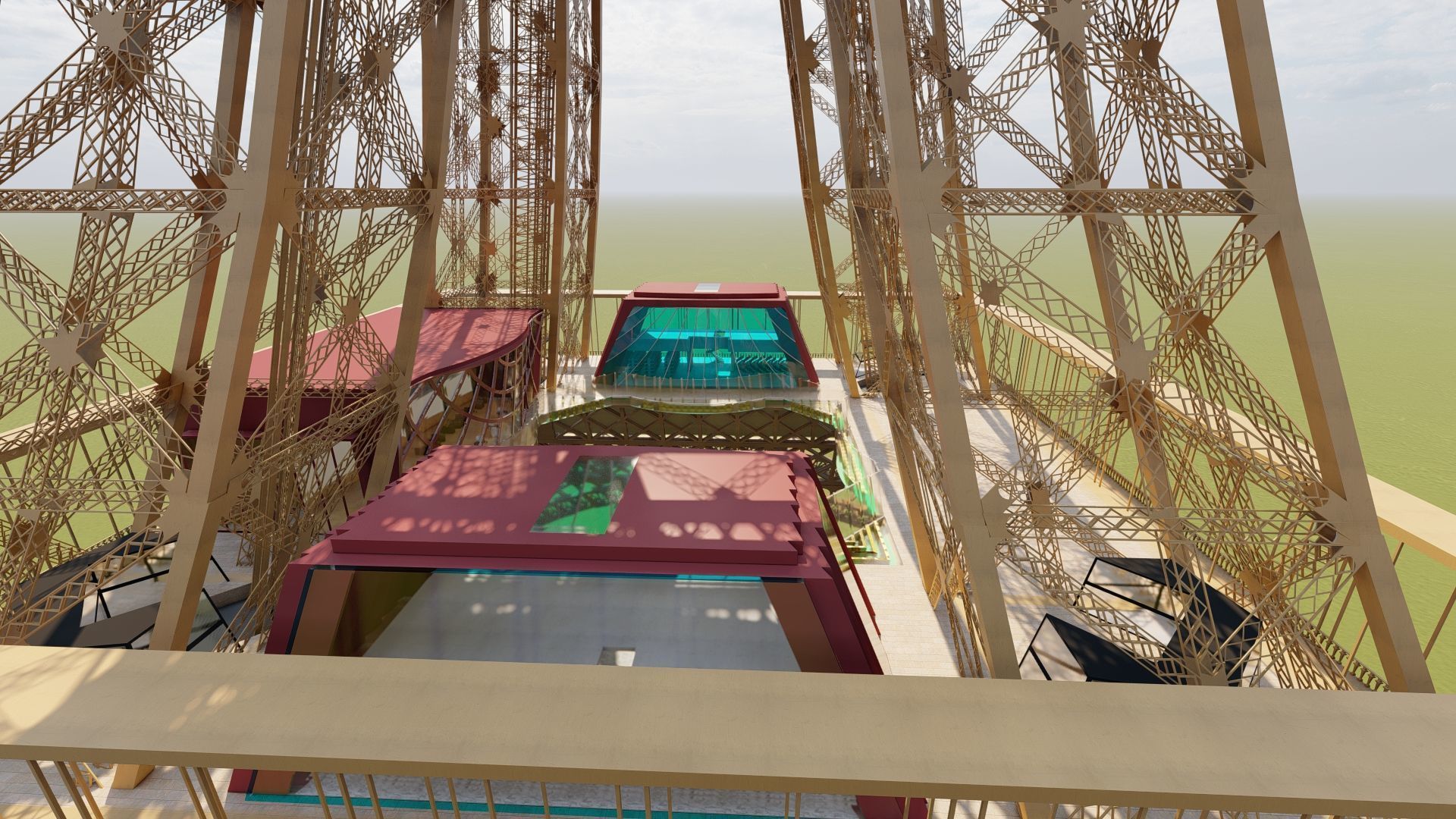 The Eiffel tower with interior 3D model_29