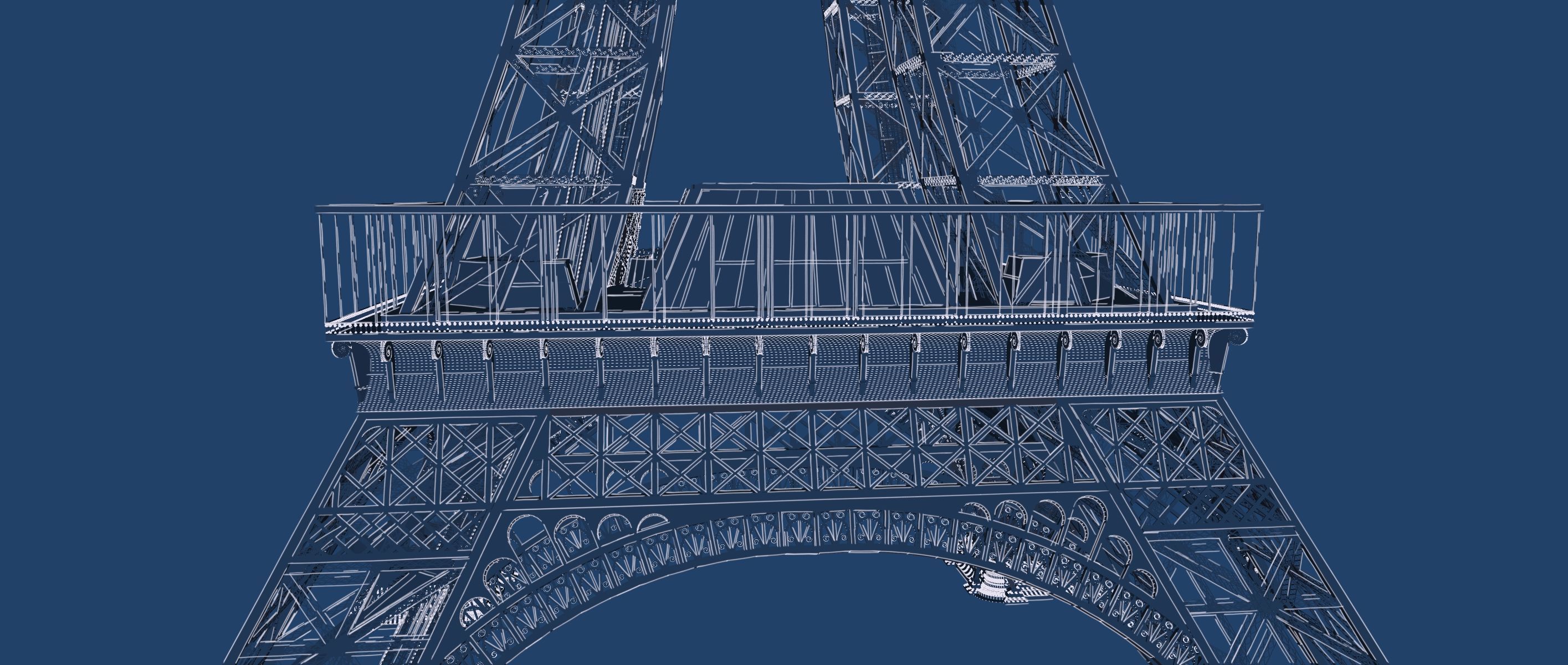 The Eiffel tower with interior 3D model_51