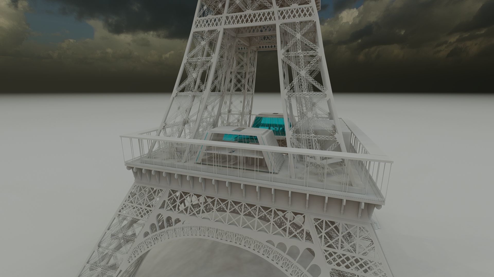 The Eiffel tower with interior 3D model_42