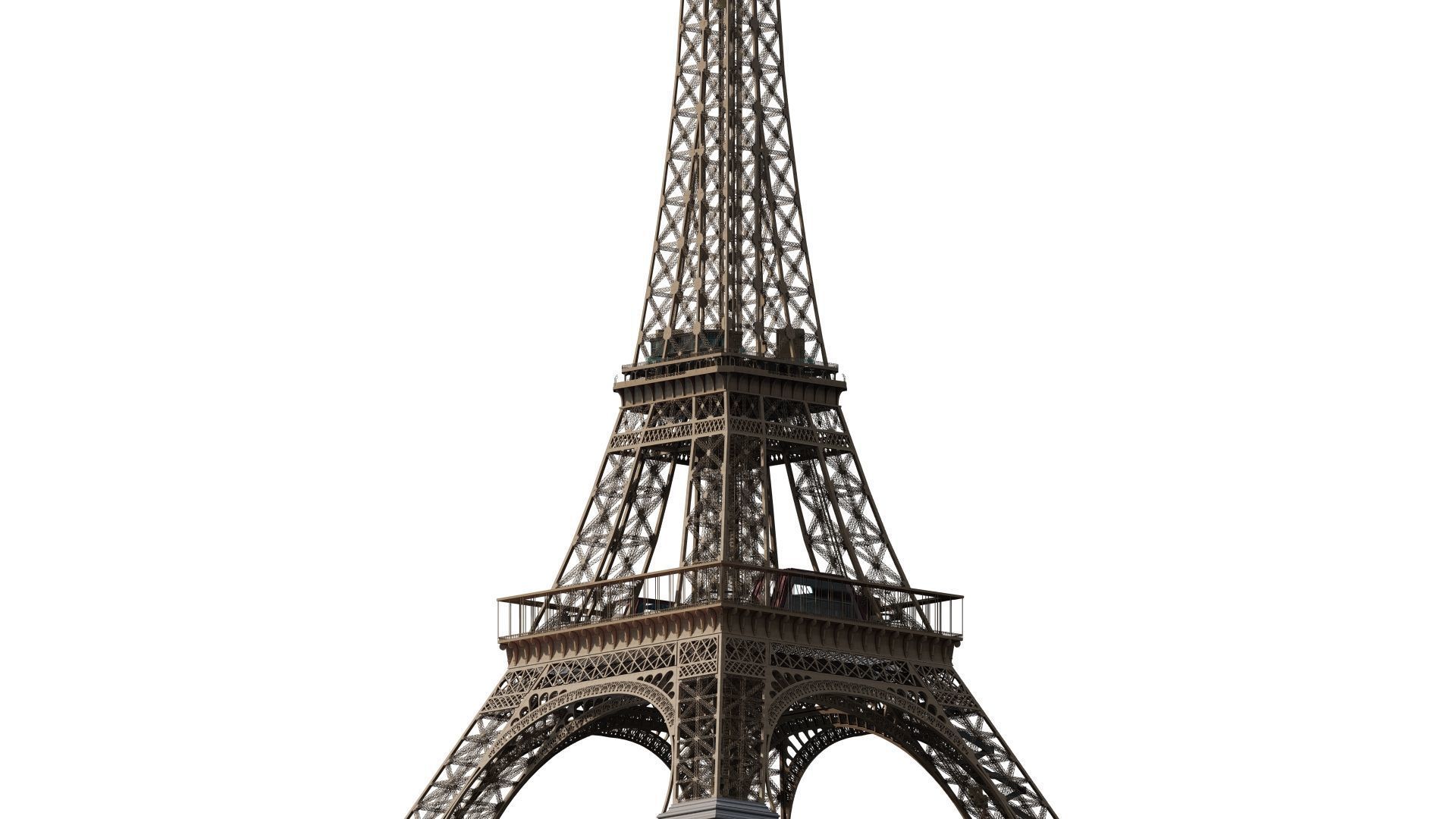 The Eiffel tower with interior 3D model_9
