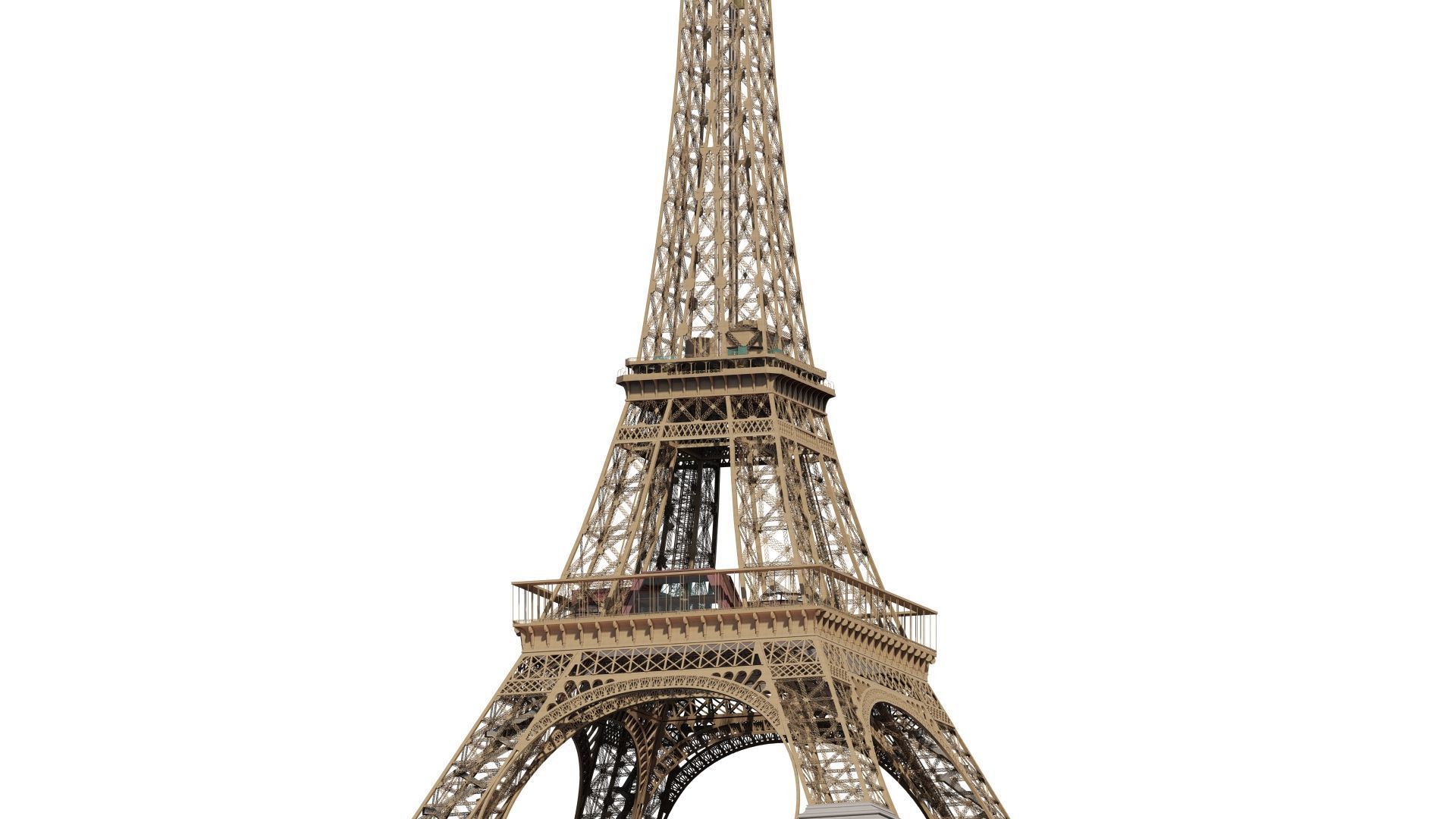 The Eiffel tower with interior 3D model_2