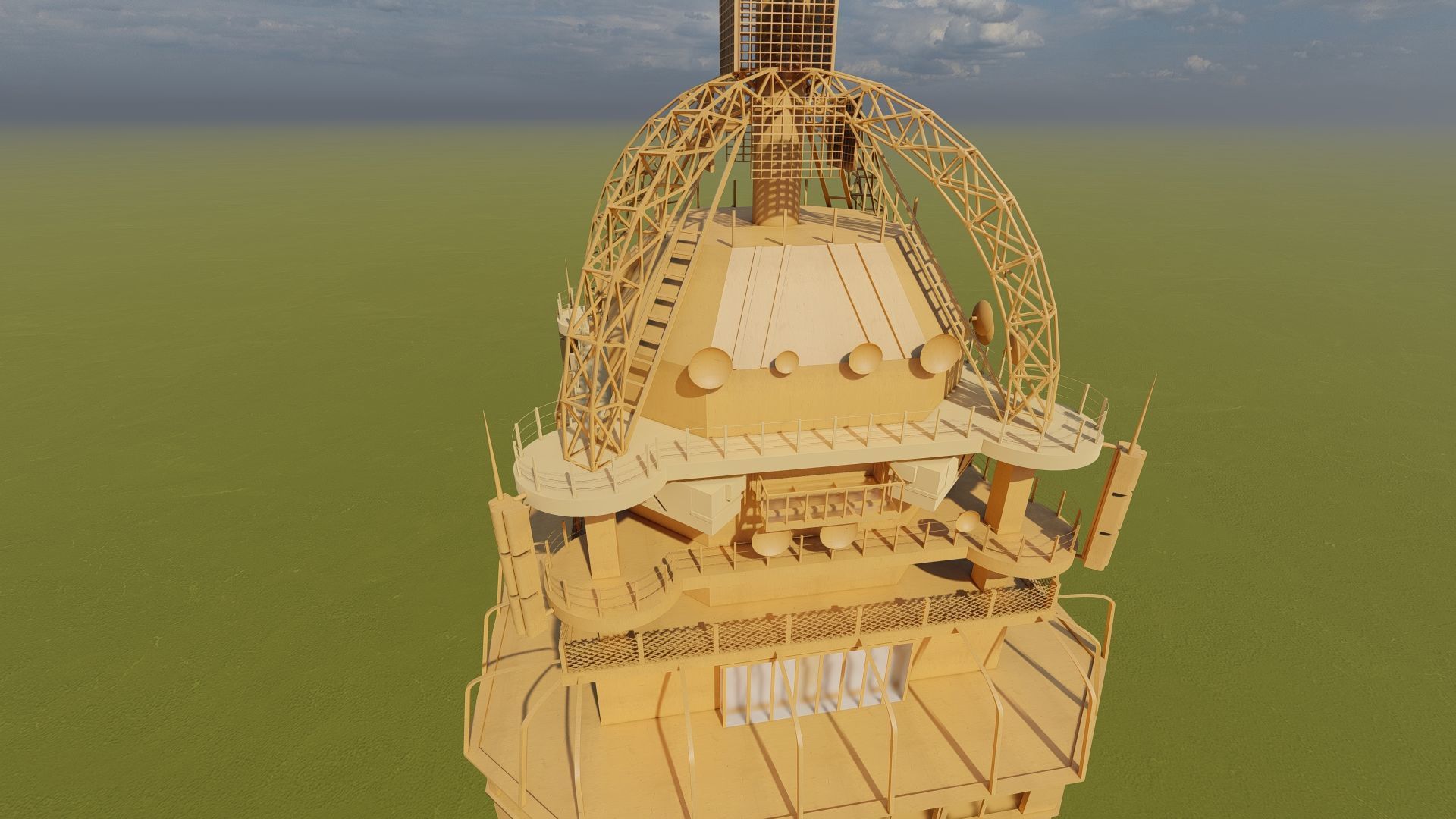 The Eiffel tower with interior 3D model_40