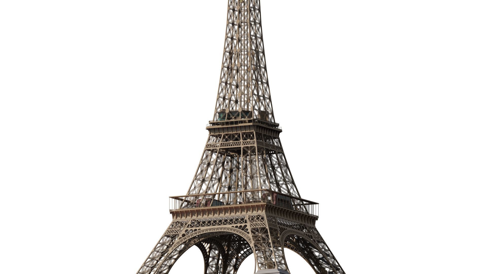 The Eiffel tower with interior 3D model_8