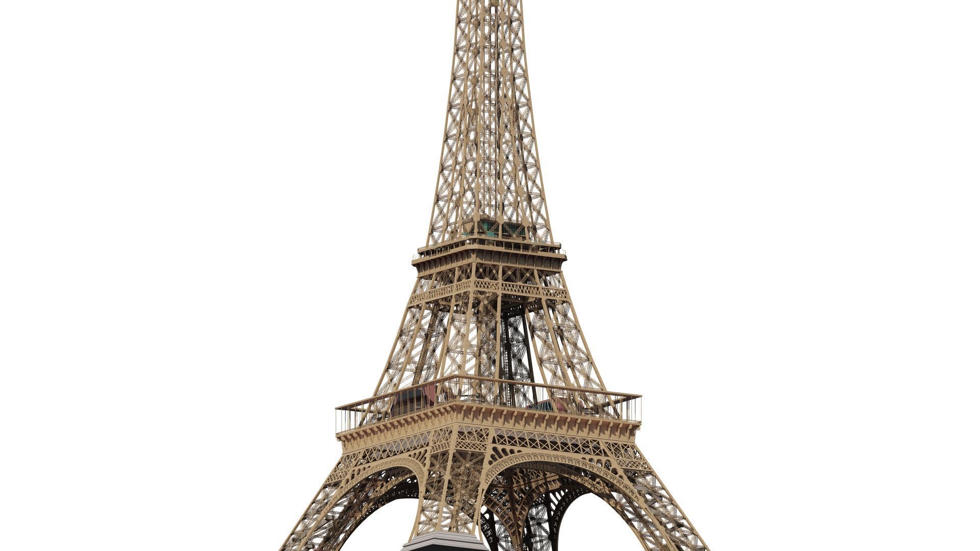 The Eiffel tower with interior 3D model_4