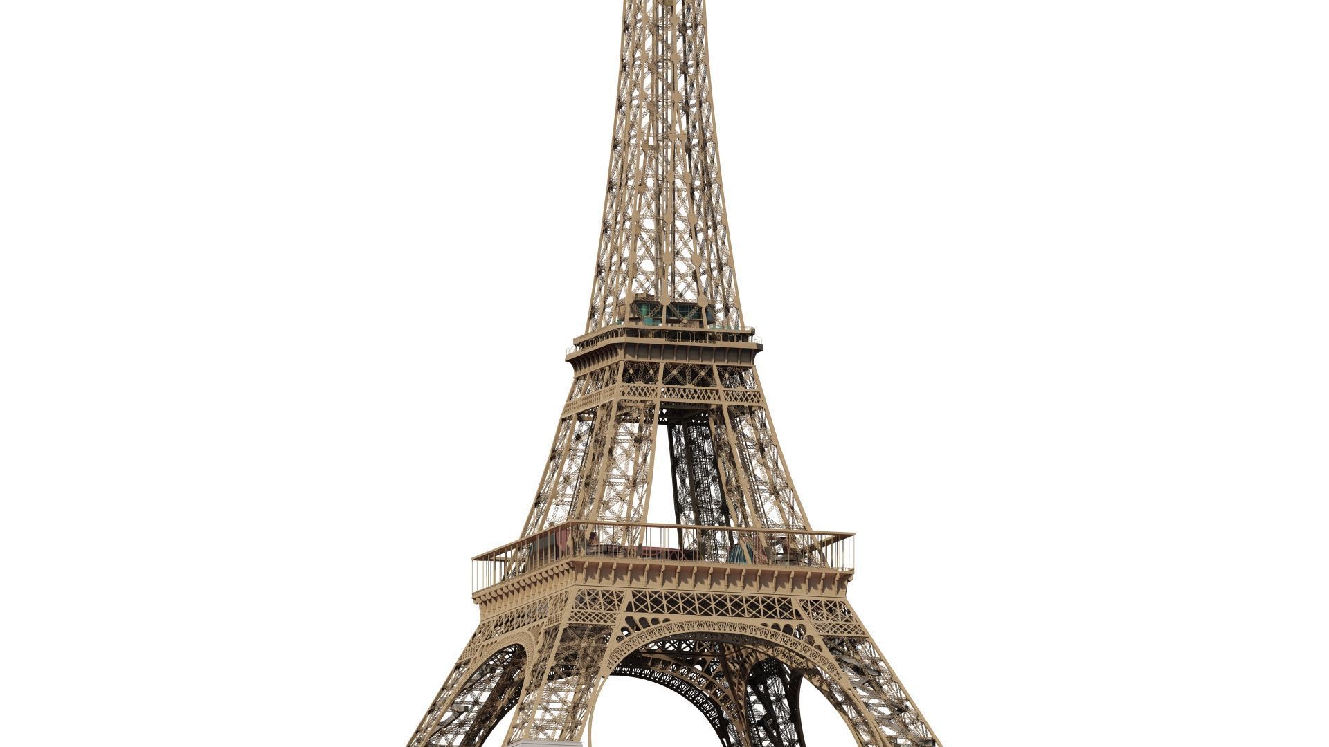 The Eiffel tower with interior 3D model_5