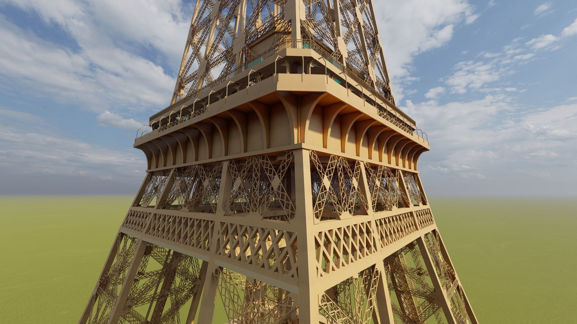 The Eiffel tower with interior 3D model_34