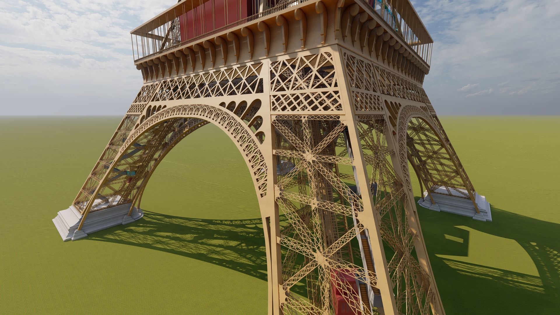 The Eiffel tower with interior 3D model_25