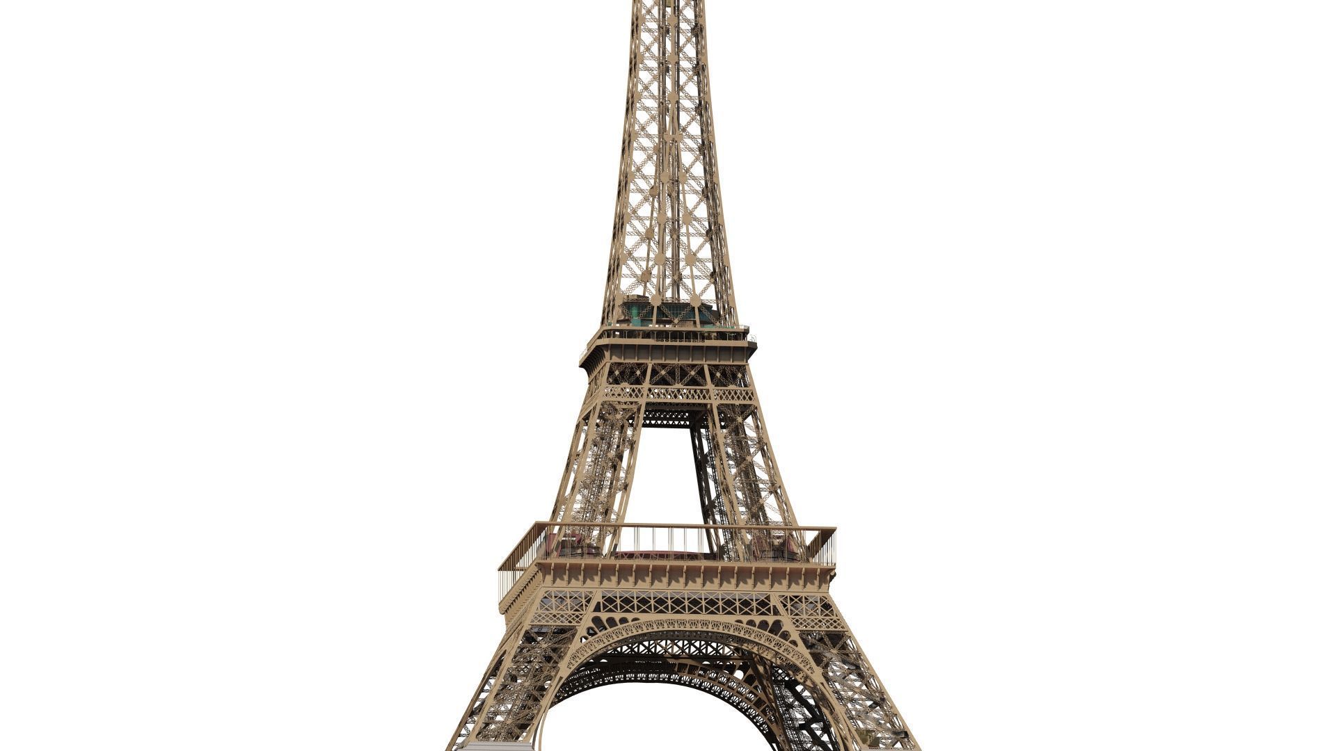 The Eiffel tower with interior 3D model_6
