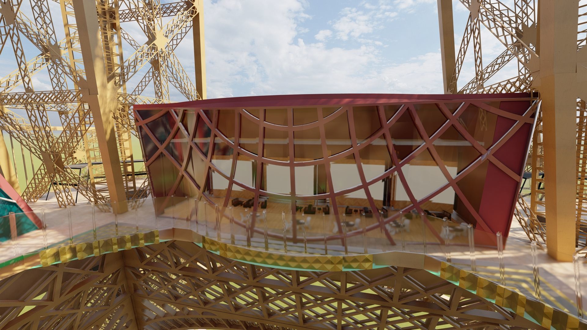 The Eiffel tower with interior 3D model_32