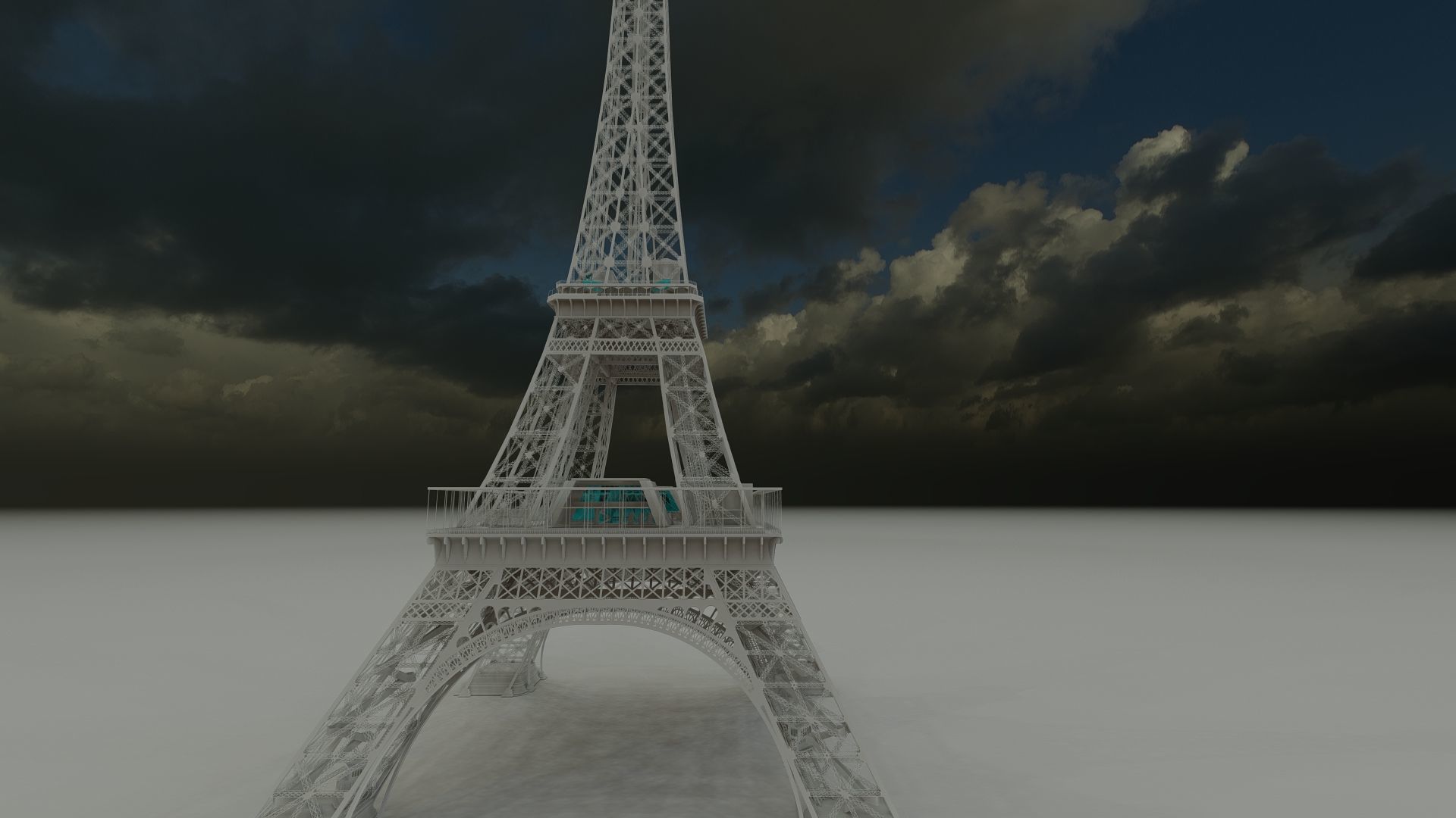The Eiffel tower with interior 3D model_41
